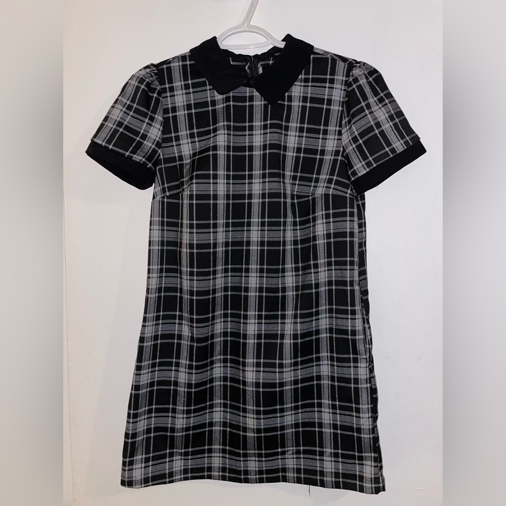 Forever 21 Checkered Plaid Black and White Mini Dress